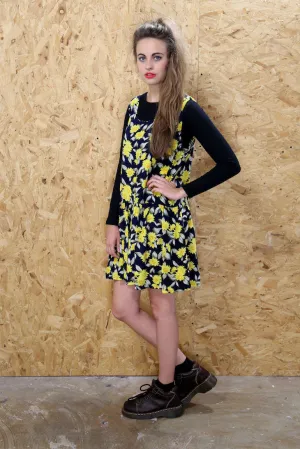 Loose Fit Flower Print Drop Waist Dress