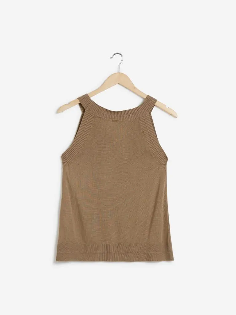 LOV Beige Knitted Anna Top