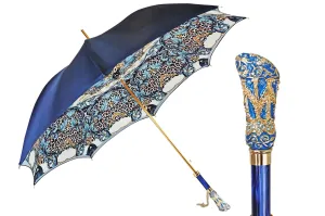 Majestic blue umbrella with turquoise crystals