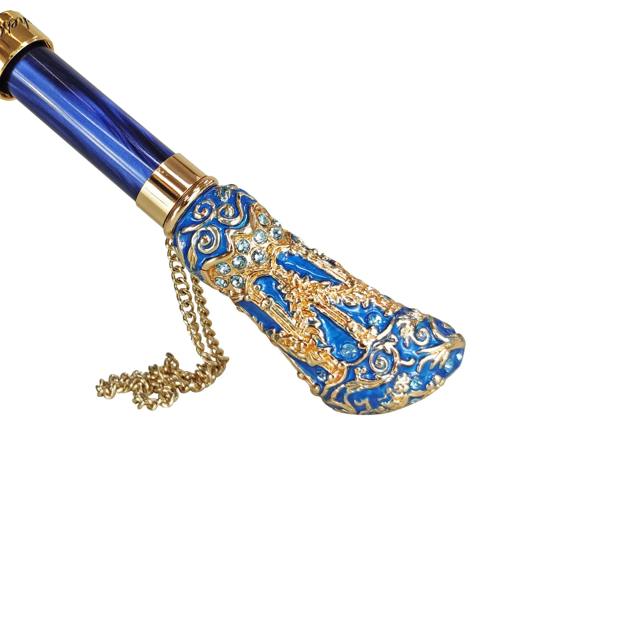 Majestic blue umbrella with turquoise crystals