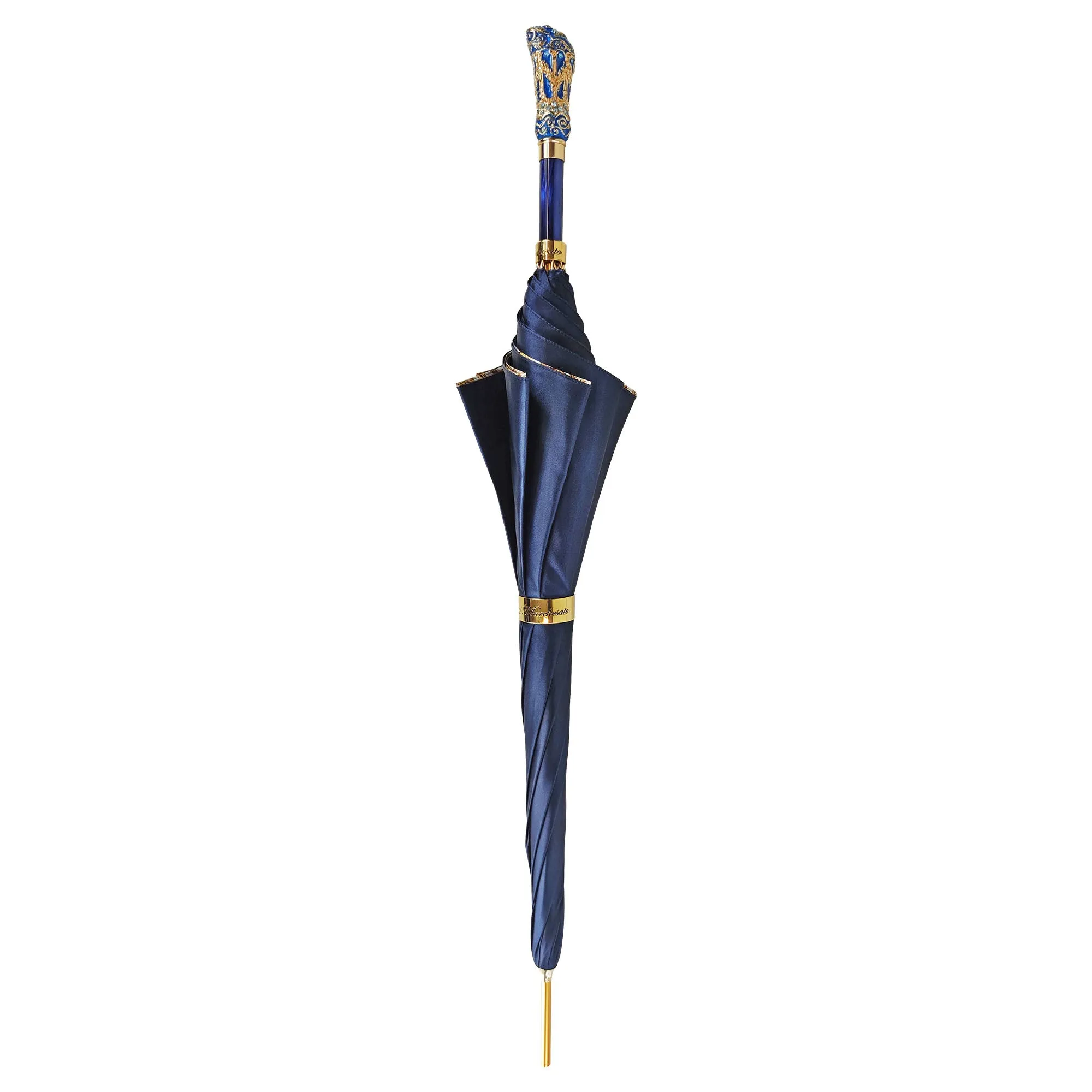 Majestic blue umbrella with turquoise crystals