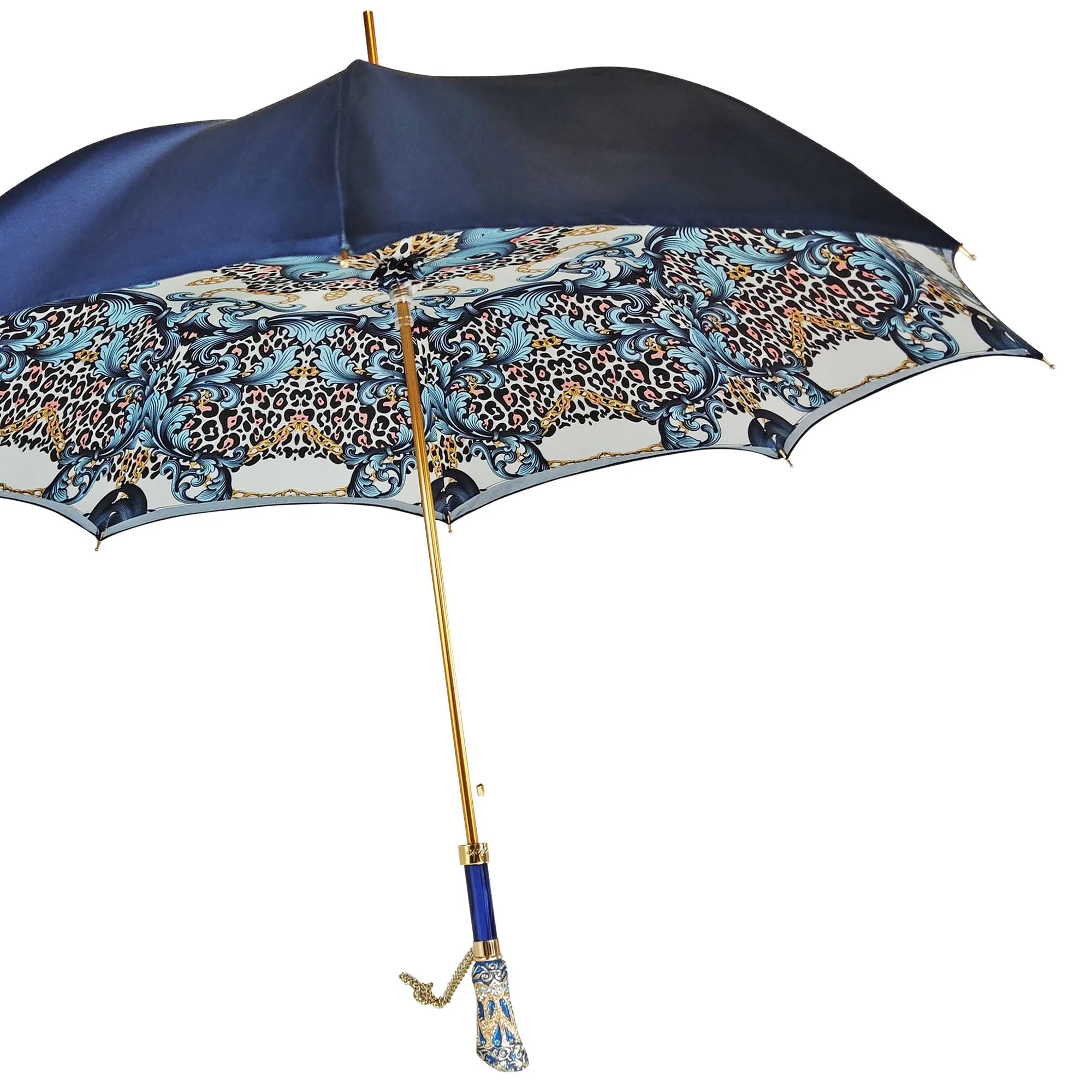 Majestic blue umbrella with turquoise crystals