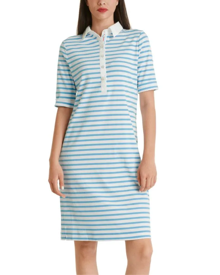 Marc Cain Striped Polo Dress