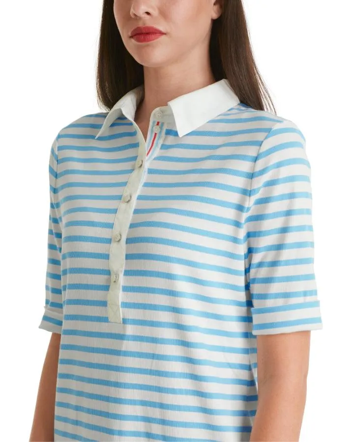 Marc Cain Striped Polo Dress