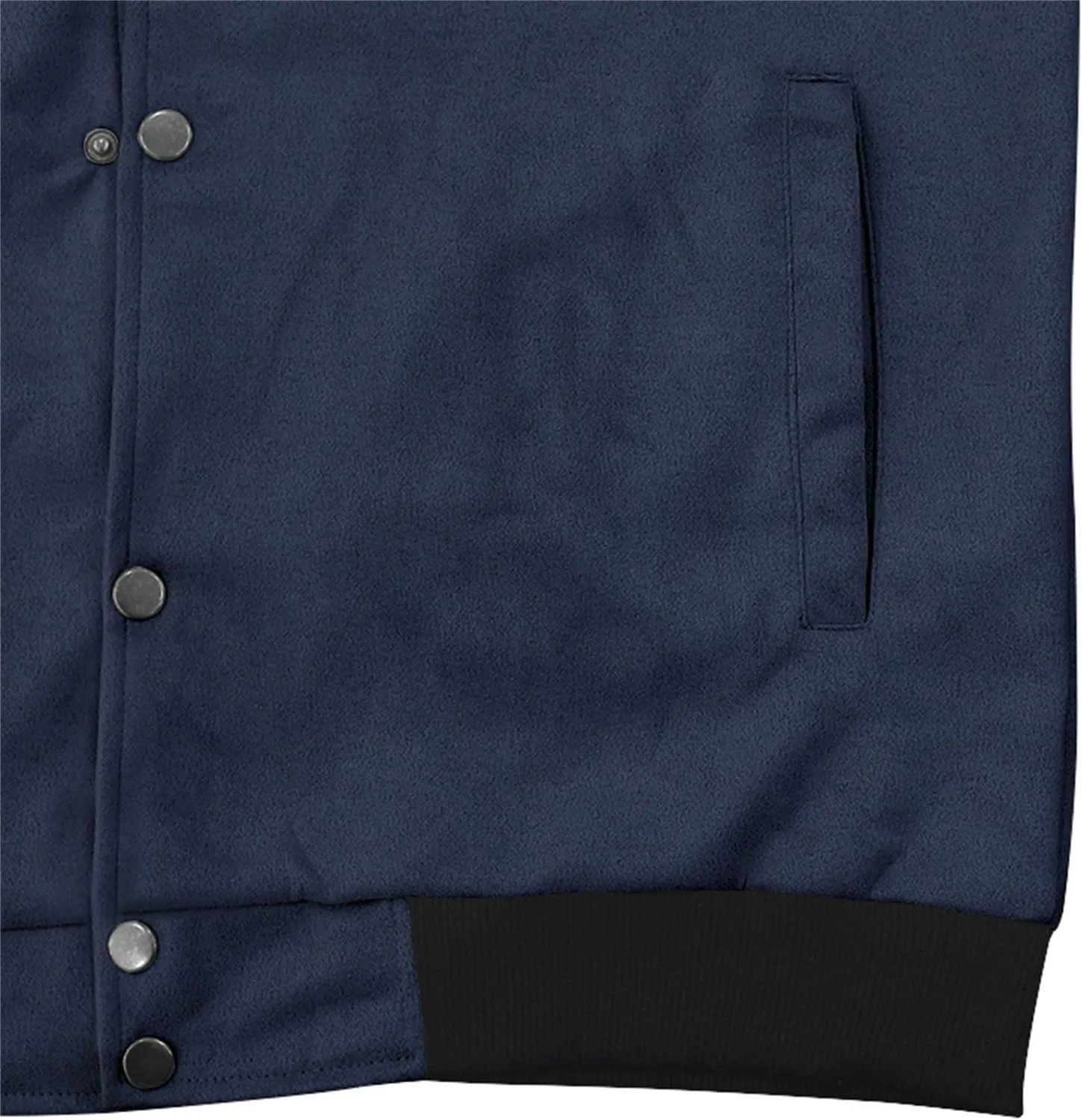 Men's Casual Suede Bomber Jacket Lightweight Snap Button Down Jackets Vintage Faux Leather Jacket for Men