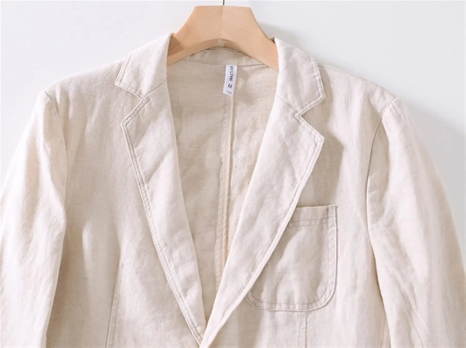 Men's Linen Blazer Lightweight Suit Jackets Two Buttons Casual Sport Coat
