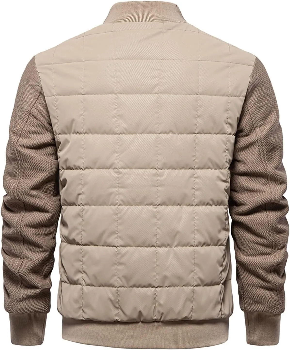 Mens Quilted Flight Bomber Jackets Lightweight Packable Puffer Varsity Coats Warm Winter Zip Up Hiking Padded Coats