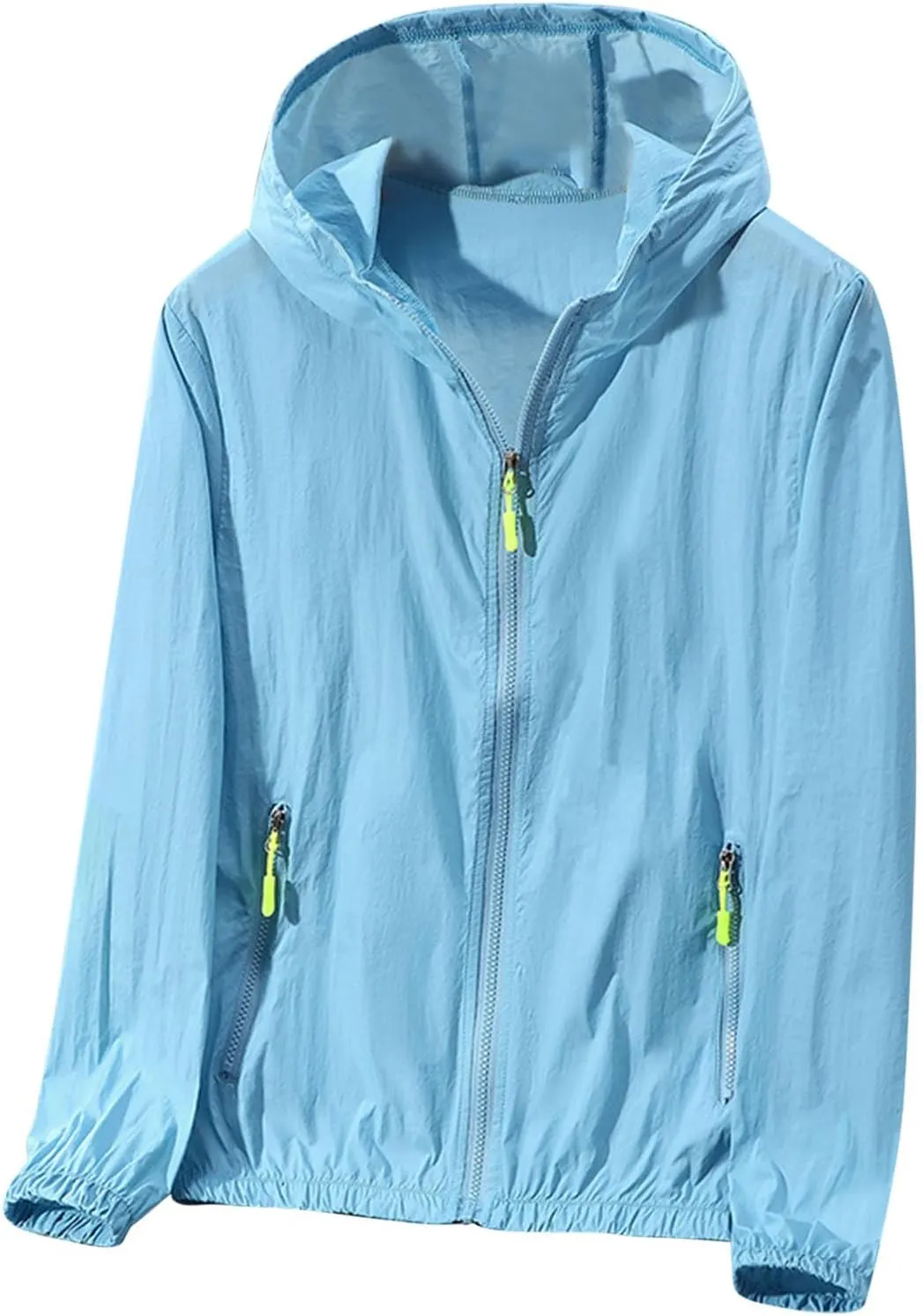 Mens Summer Jackets Plus Size Fashion Thin Sun Protection Hooded Sweatshirt Loose Comfy Pocket Sport Hoodies Coat