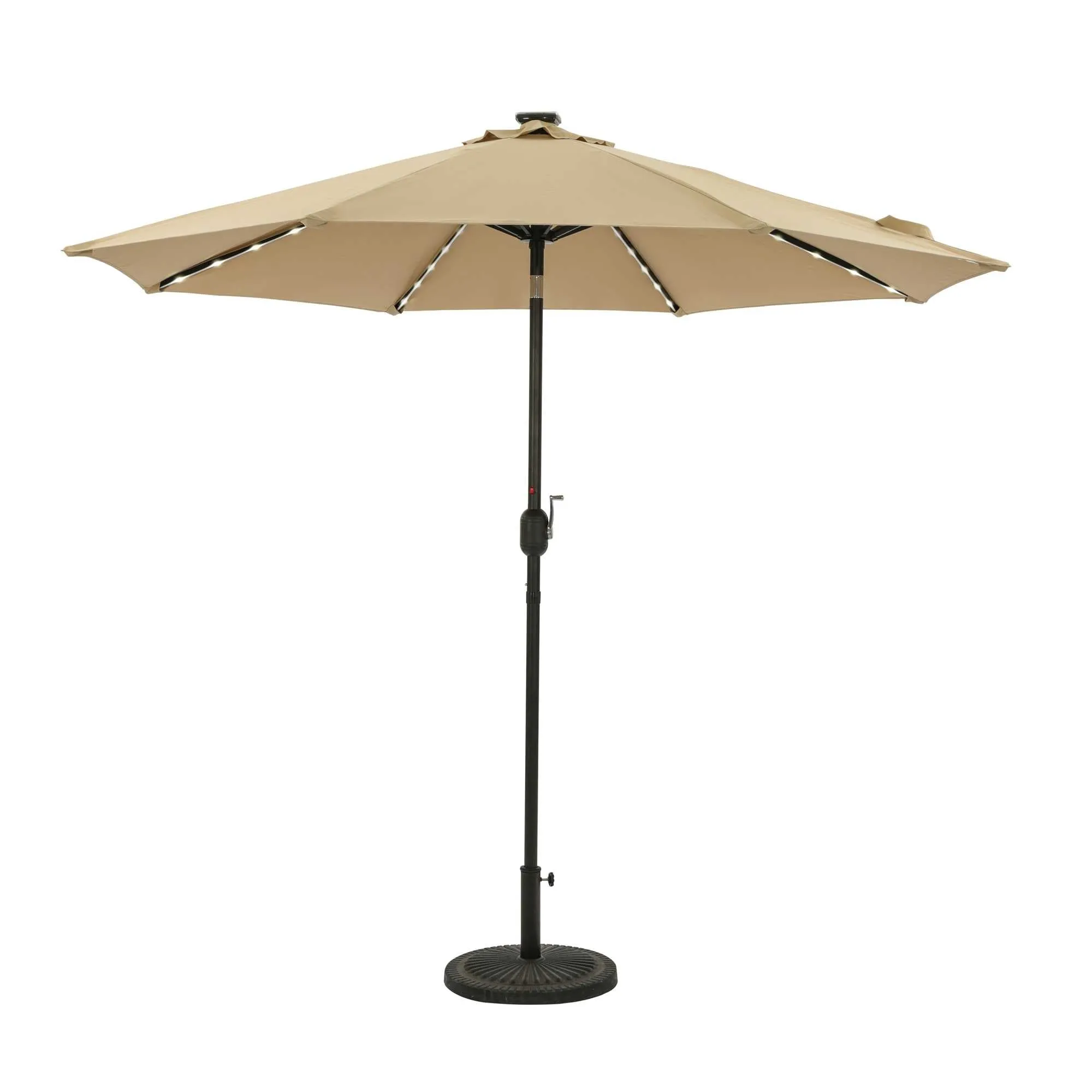 Mirage Fiesta 9-ft Octagonal Market Umbrella with Solar LED Tube Lights - Breez-Tex