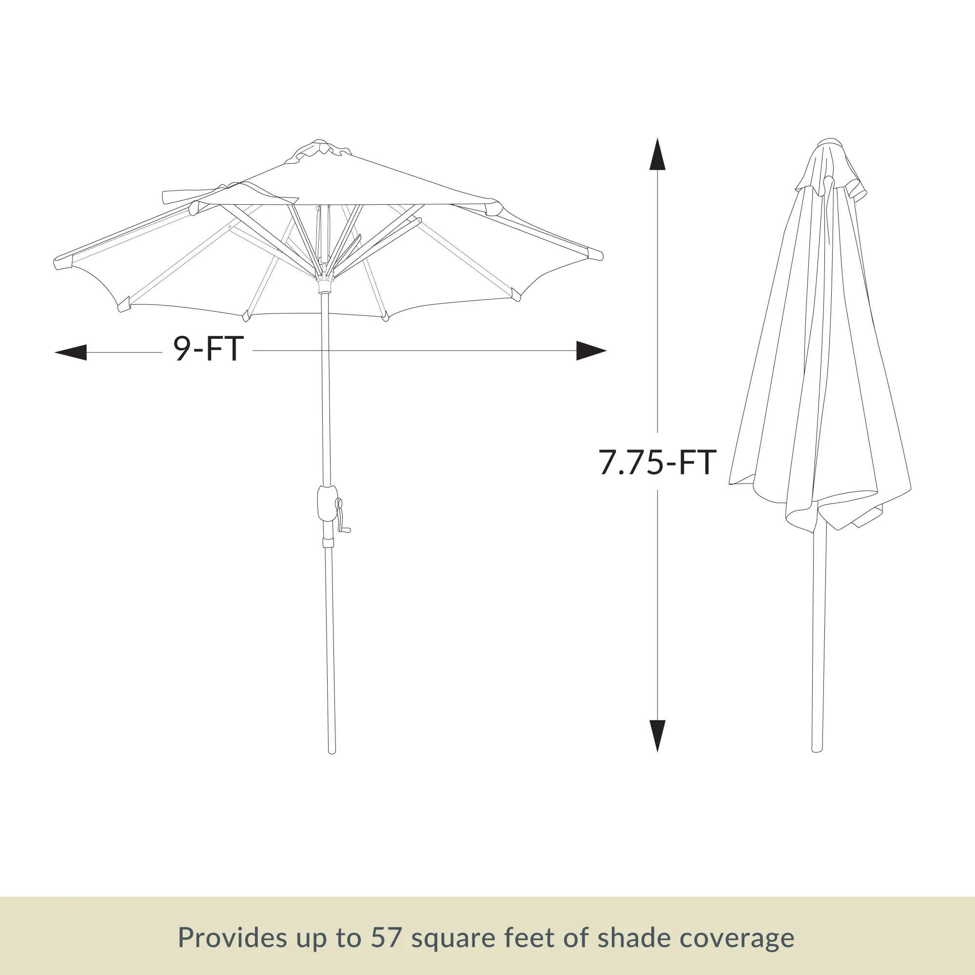Mirage Fiesta 9-ft Octagonal Market Umbrella with Solar LED Tube Lights - Breez-Tex