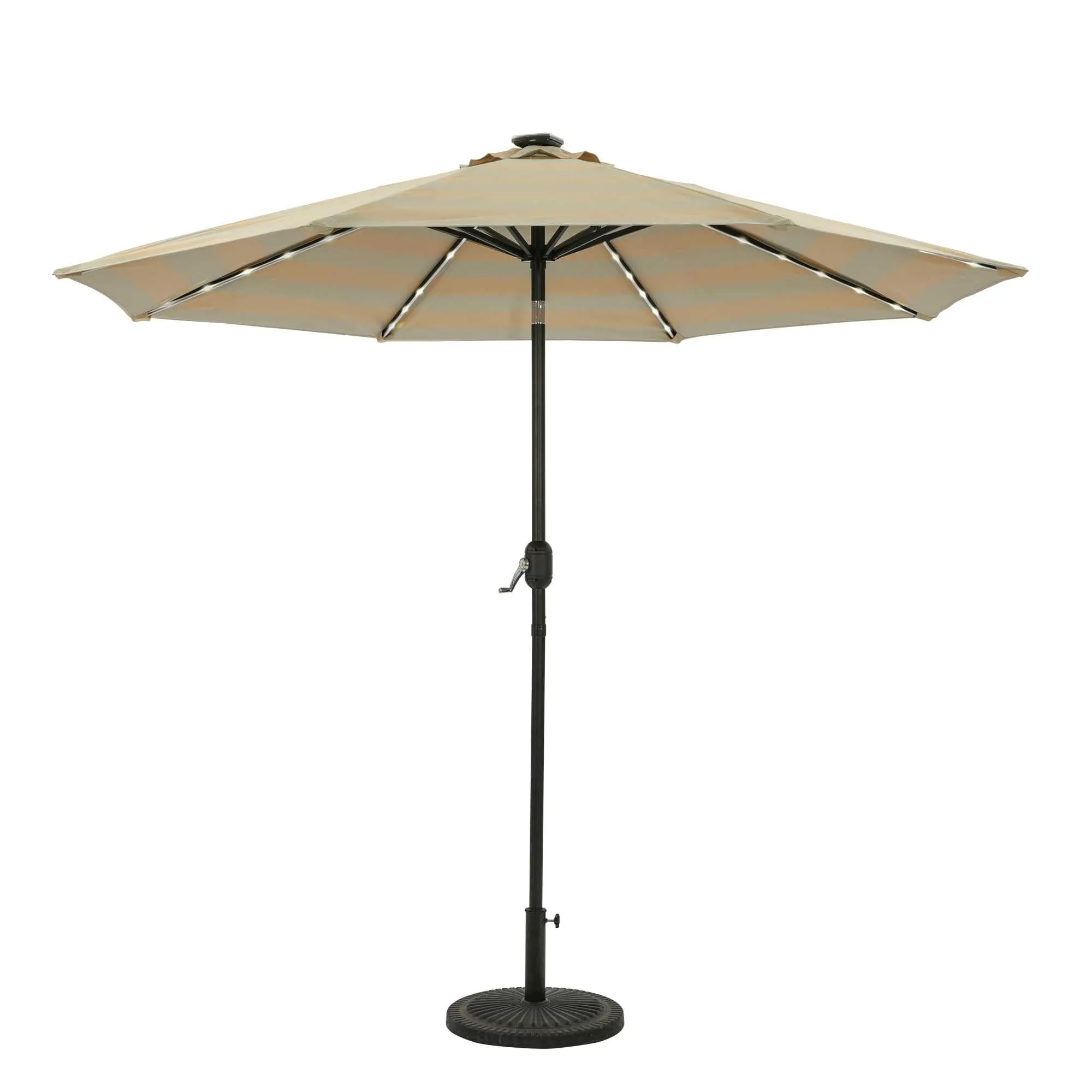 Mirage Fiesta 9-ft Octagonal Market Umbrella with Solar LED Tube Lights - Breez-Tex