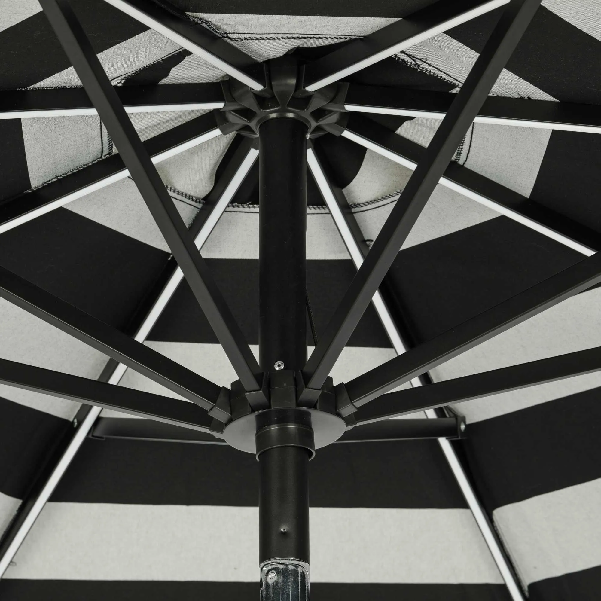 Mirage Fiesta 9-ft Octagonal Market Umbrella with Solar LED Tube Lights - Breez-Tex