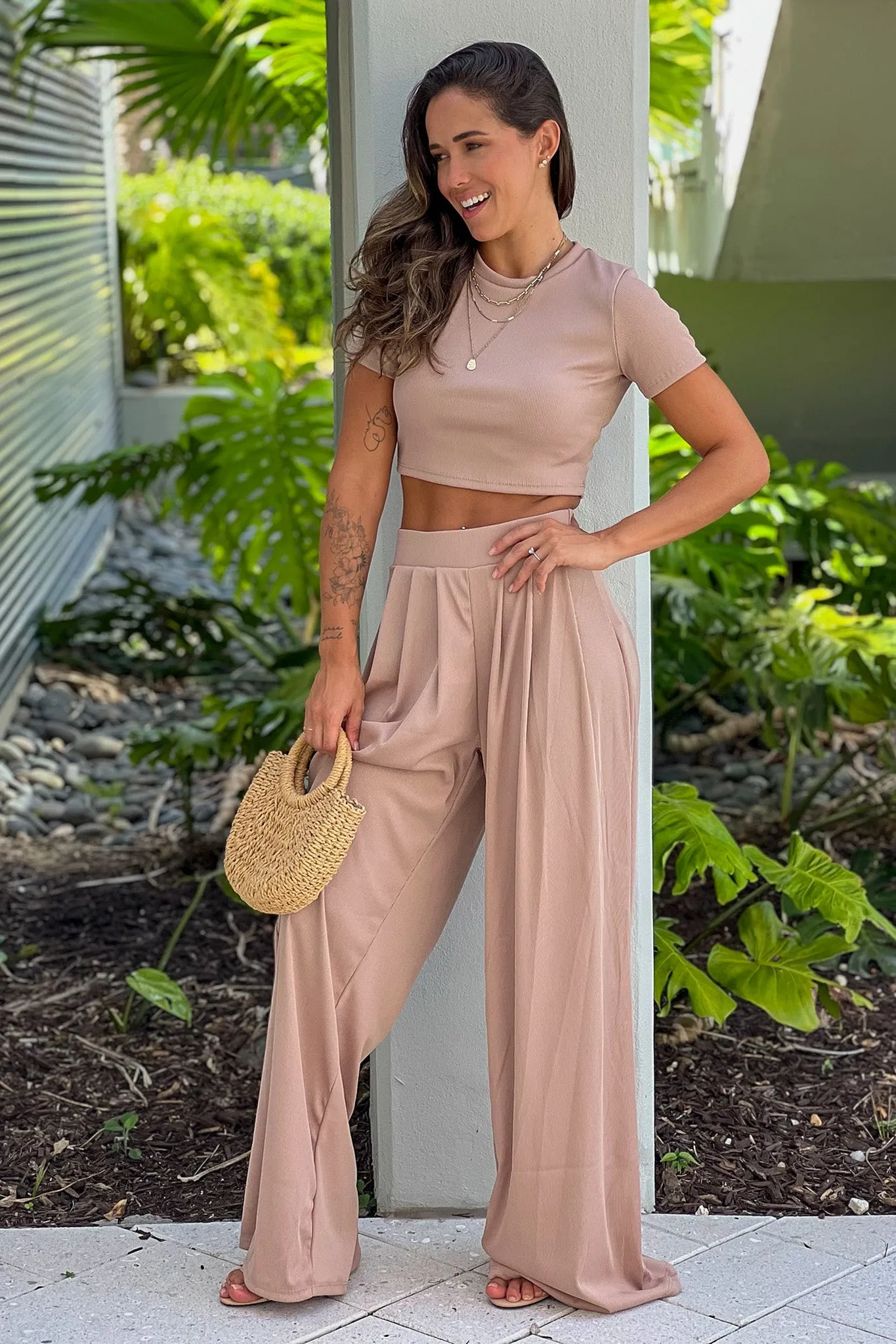 Mocha Top And Pants Set