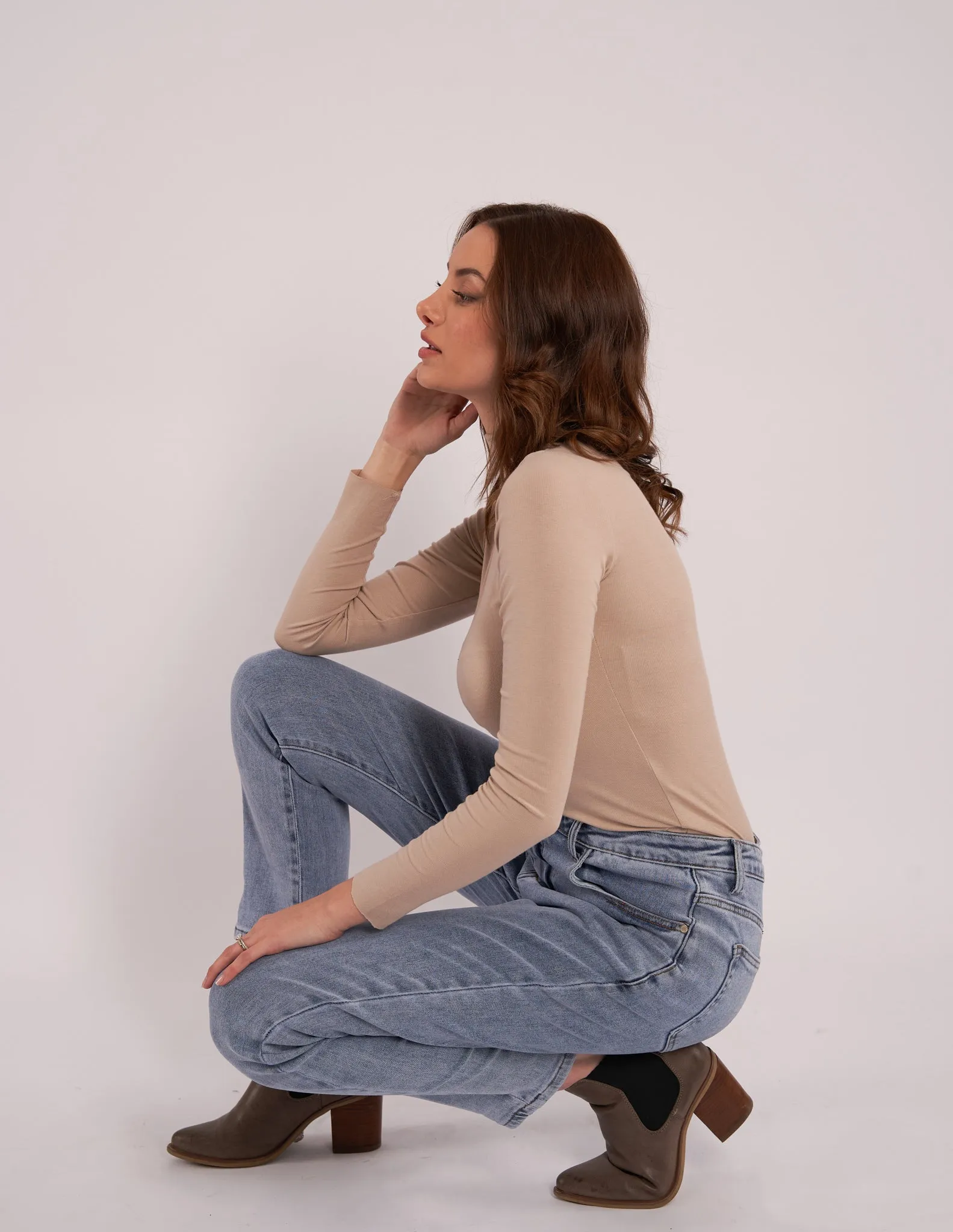 Mom Jeans With Stretch Mid