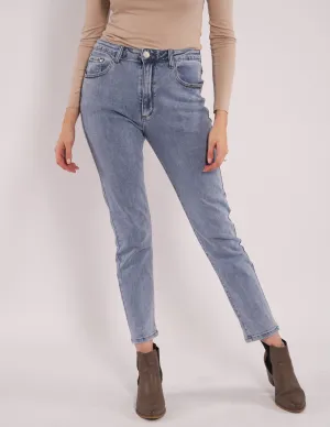 Mom Jeans With Stretch Mid