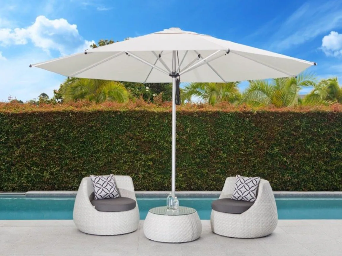 Monaco 3M Square Premium Patio Umbrella - 100% Solution Dyed Poly-Olefin Canvas