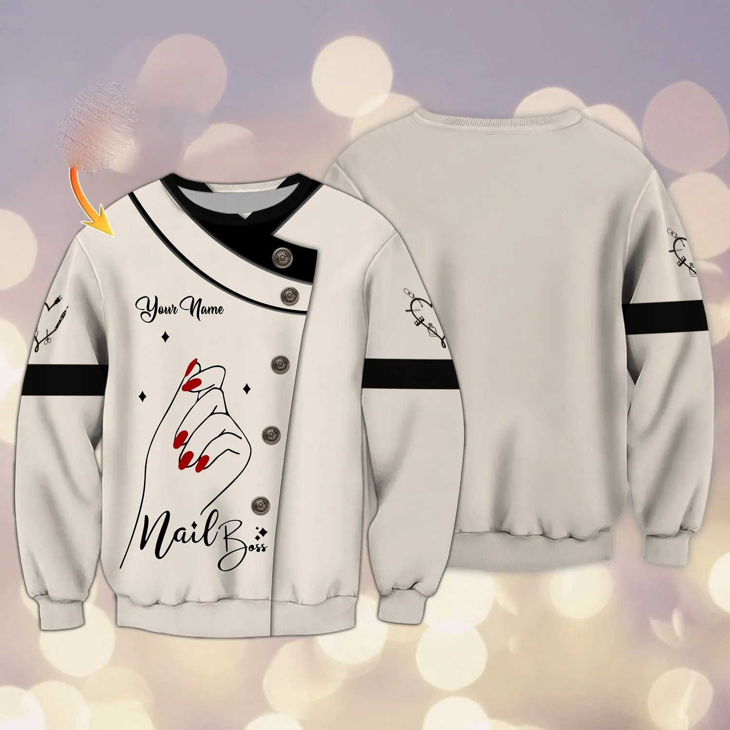 Nail Boss Personalized Name 3D Sweatshirt, Christmas Gift for Nail Boss
