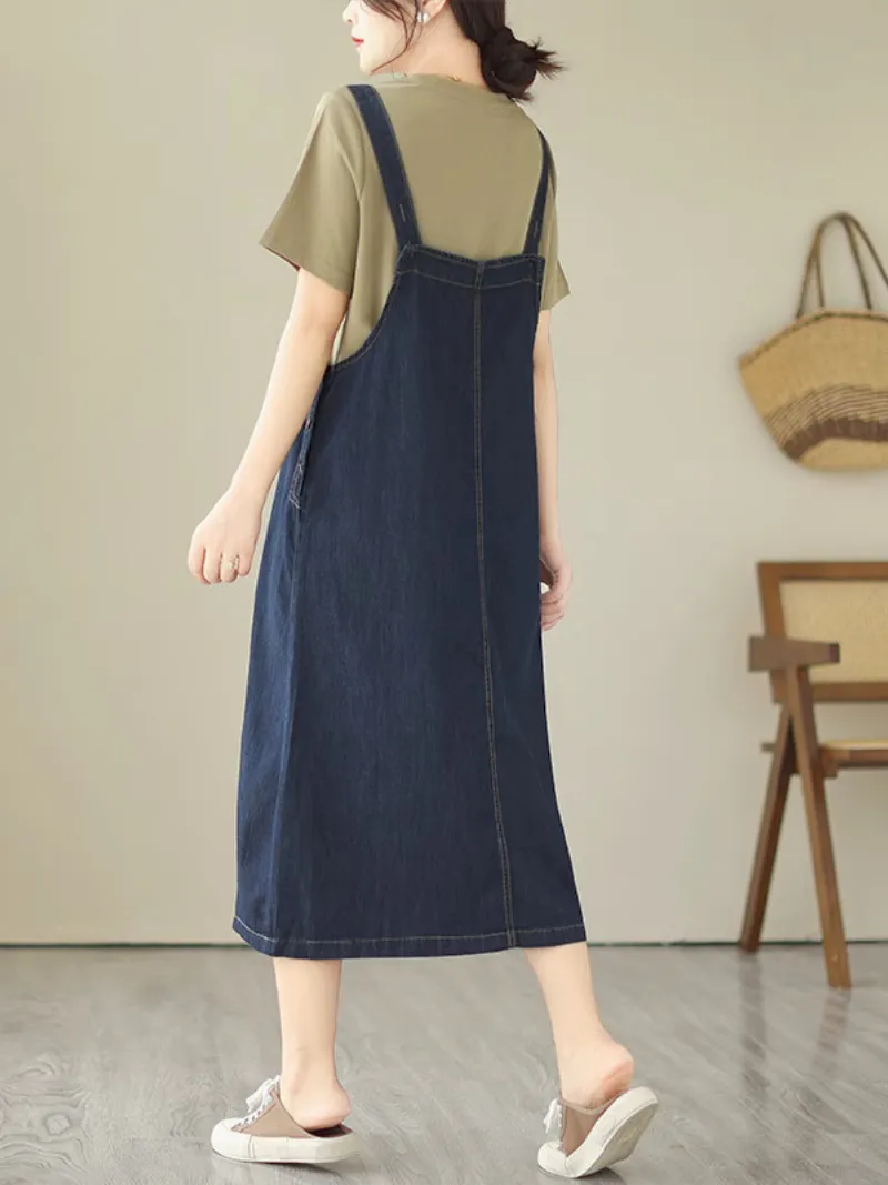Never Loose Hope Women's Round Neck Loose Salopette Dress