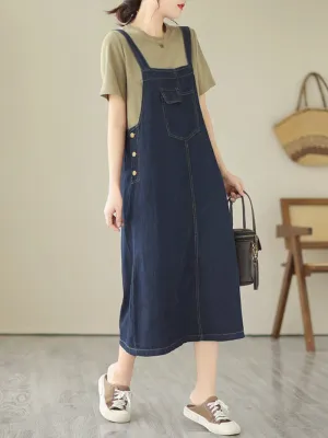 Never Loose Hope Women's Round Neck Loose Salopette Dress