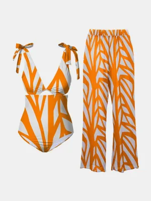 One Piece Swimsuit two piece Set