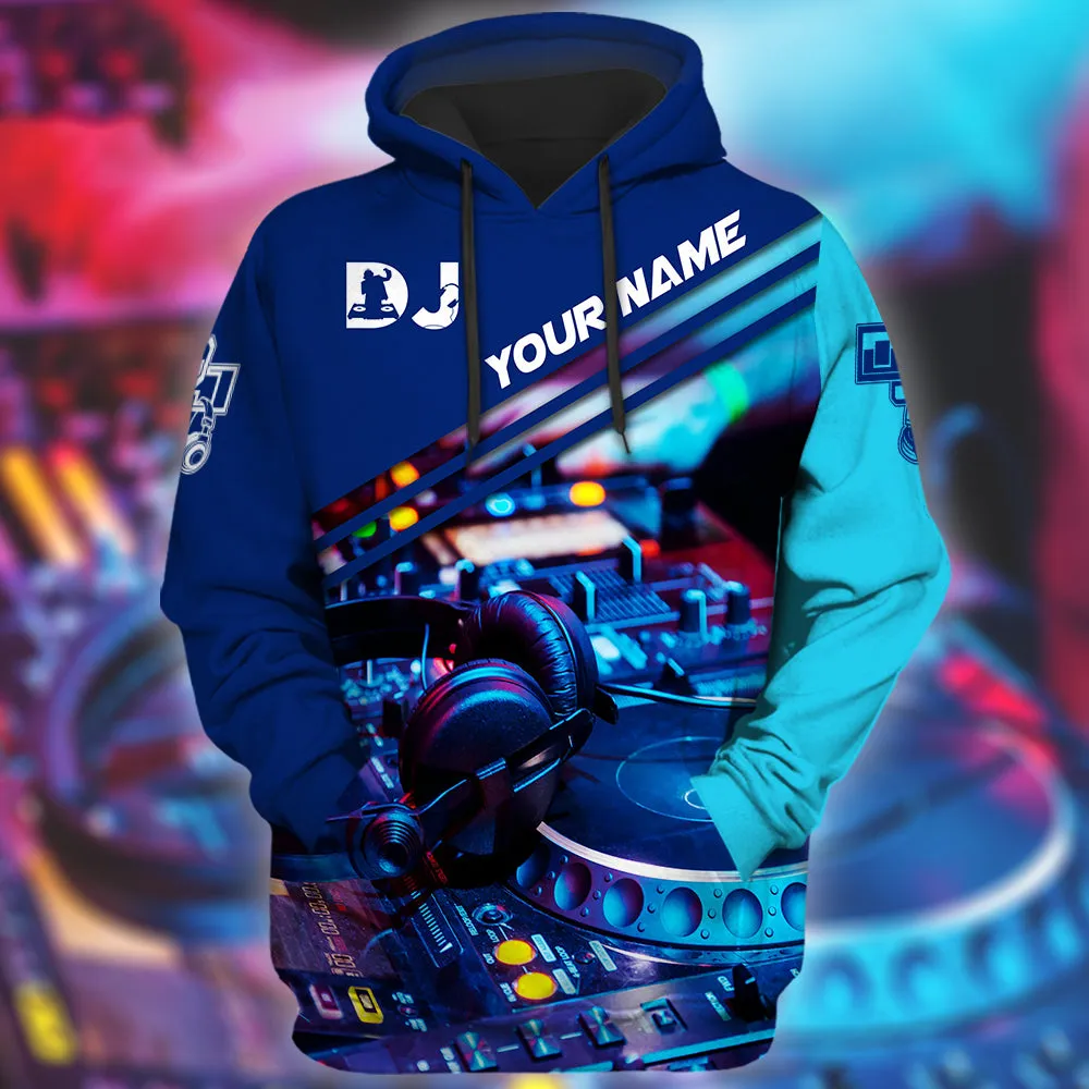 Personalized Name DJ 3D All Over Printed Unisex Sweatshirt Shirt, Christmas DJ Gift