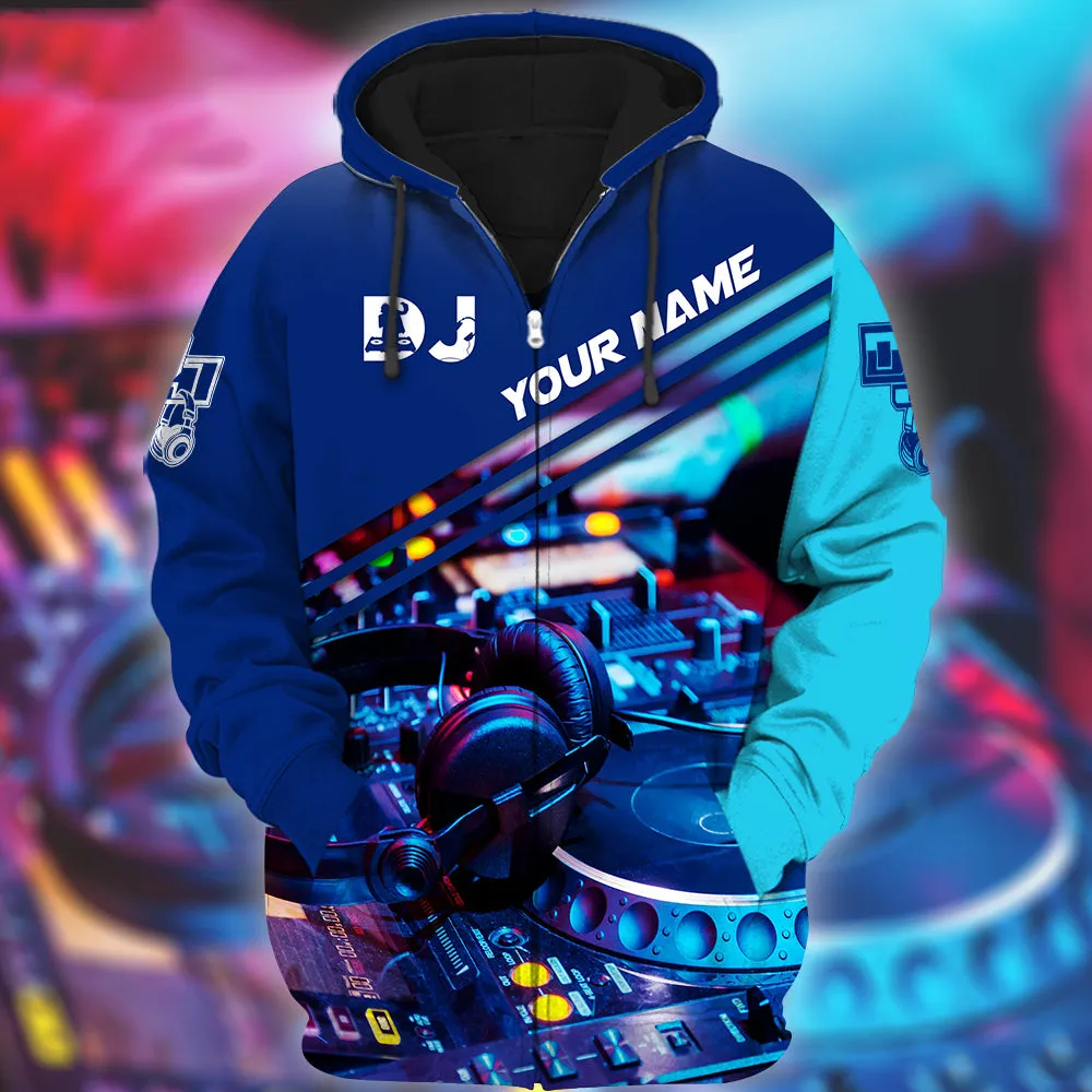 Personalized Name DJ 3D All Over Printed Unisex Sweatshirt Shirt, Christmas DJ Gift