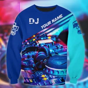 Personalized Name DJ 3D All Over Printed Unisex Sweatshirt Shirt, Christmas DJ Gift