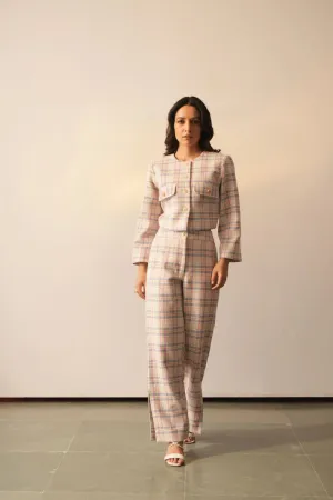 Pink Women's Crop Jacket Cord Set