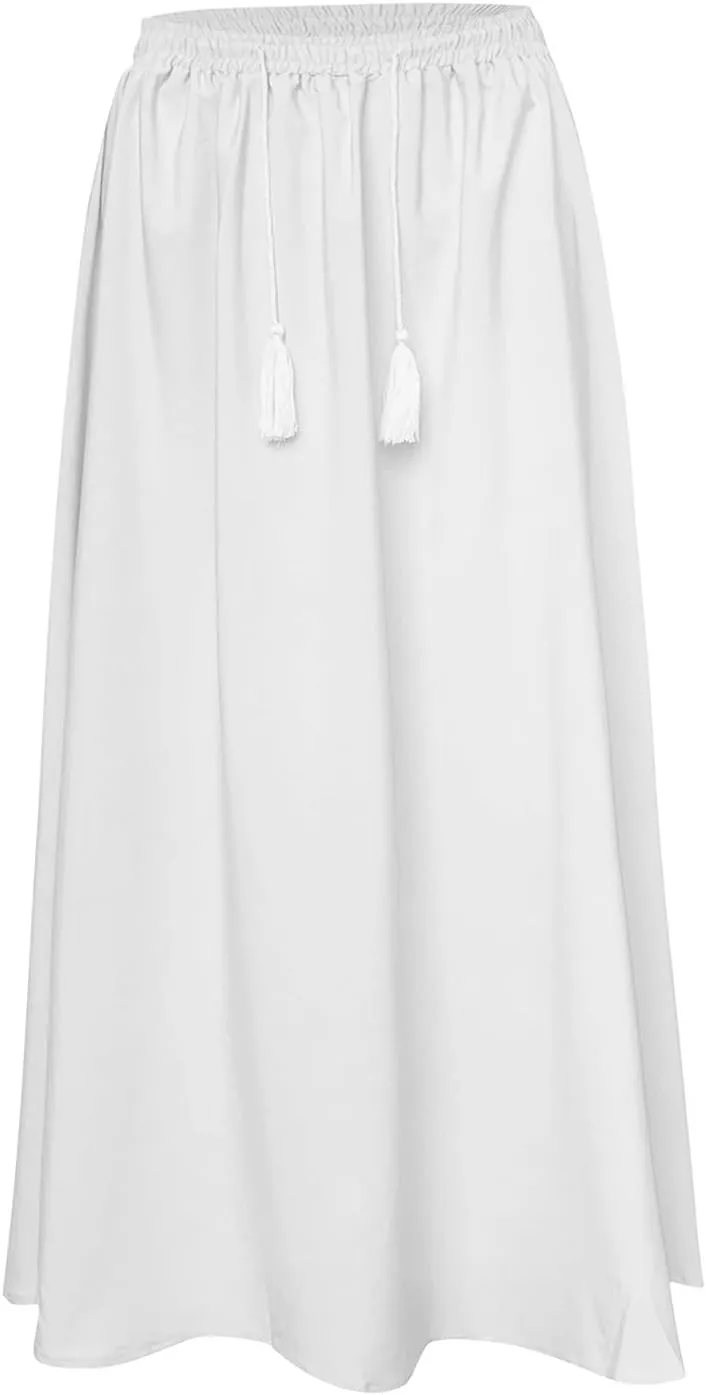 PTOLOCIF Maxi Skirts for Women High Waitsed Long Skirts Flowy Summer Skirt a Line Elastic Beach Party Dress Trendy Outfits