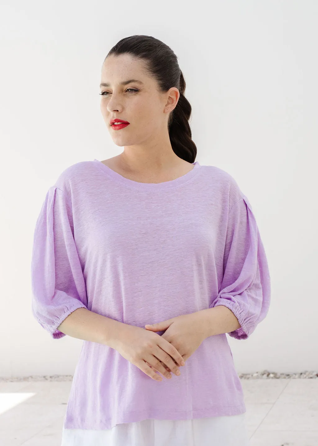 Puffy Sleeve Tee Lilac