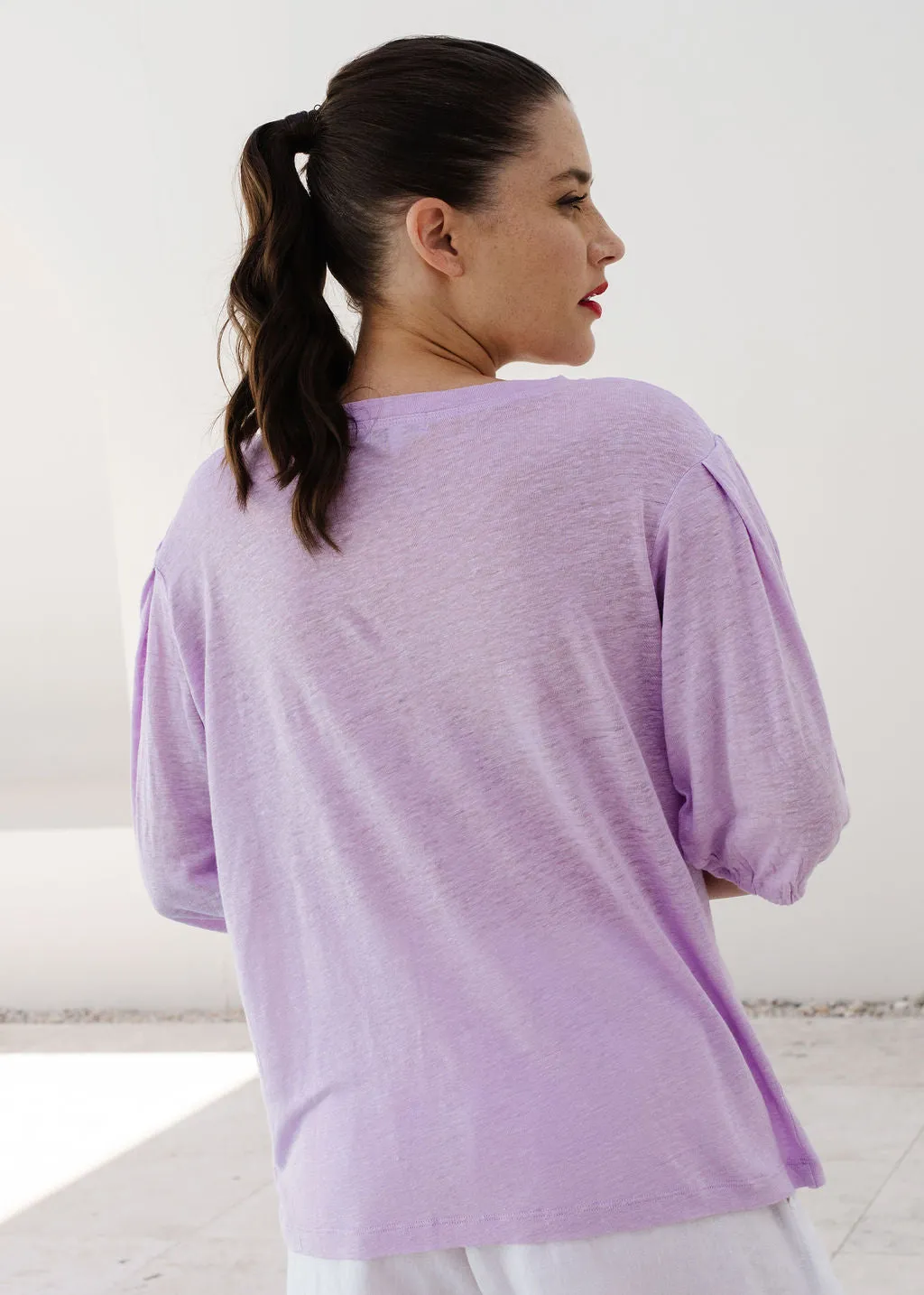 Puffy Sleeve Tee Lilac