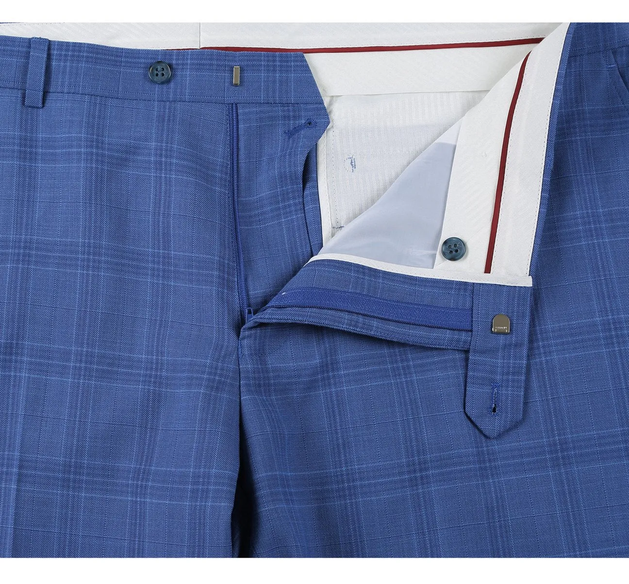 RENOIR Blue 2-Piece Slim Fit Windowpane Check Dress Stretch Suit 293-10