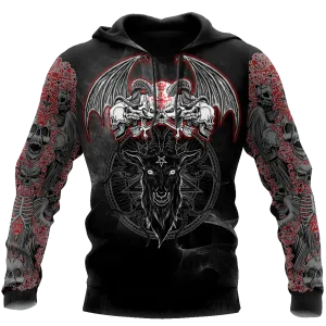 Satanic Skull Symbols Hoodie For Men And Women, 3D Satanic Hoodie For Friend