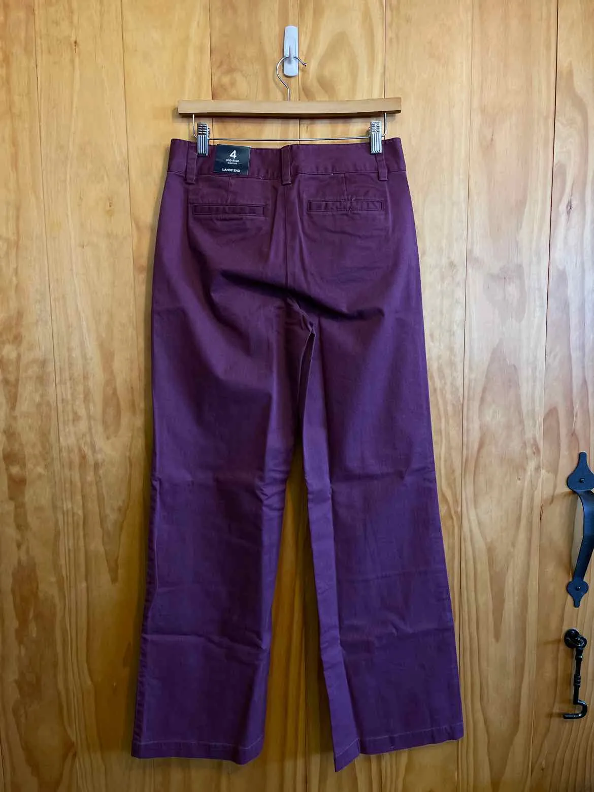 Size 4 Lands End Burgundy Women's Pants