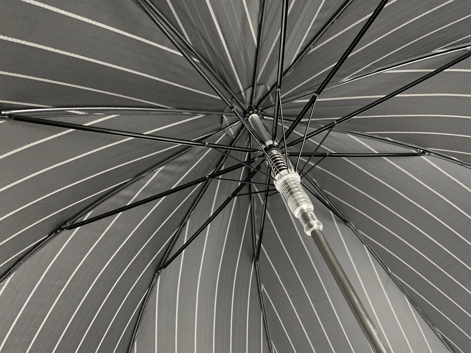 Smoke Gray with white stripes Umbrella