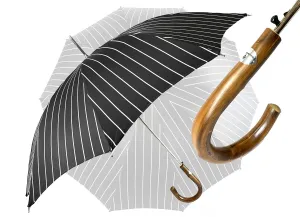 Smoke Gray with white stripes Umbrella