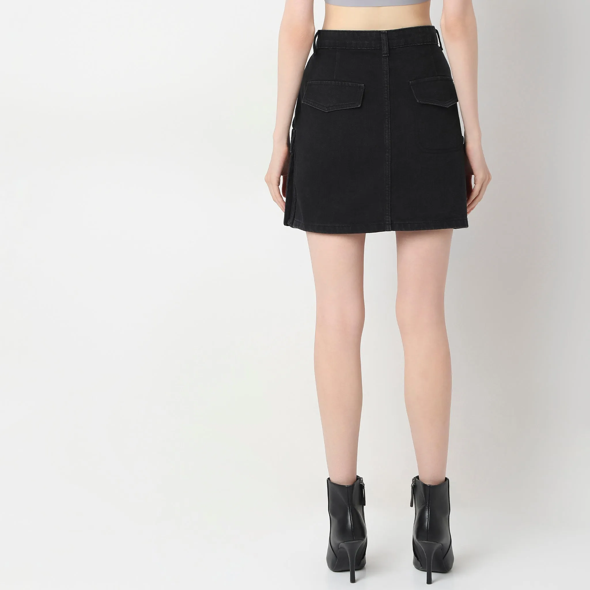 Solid Short Skirt