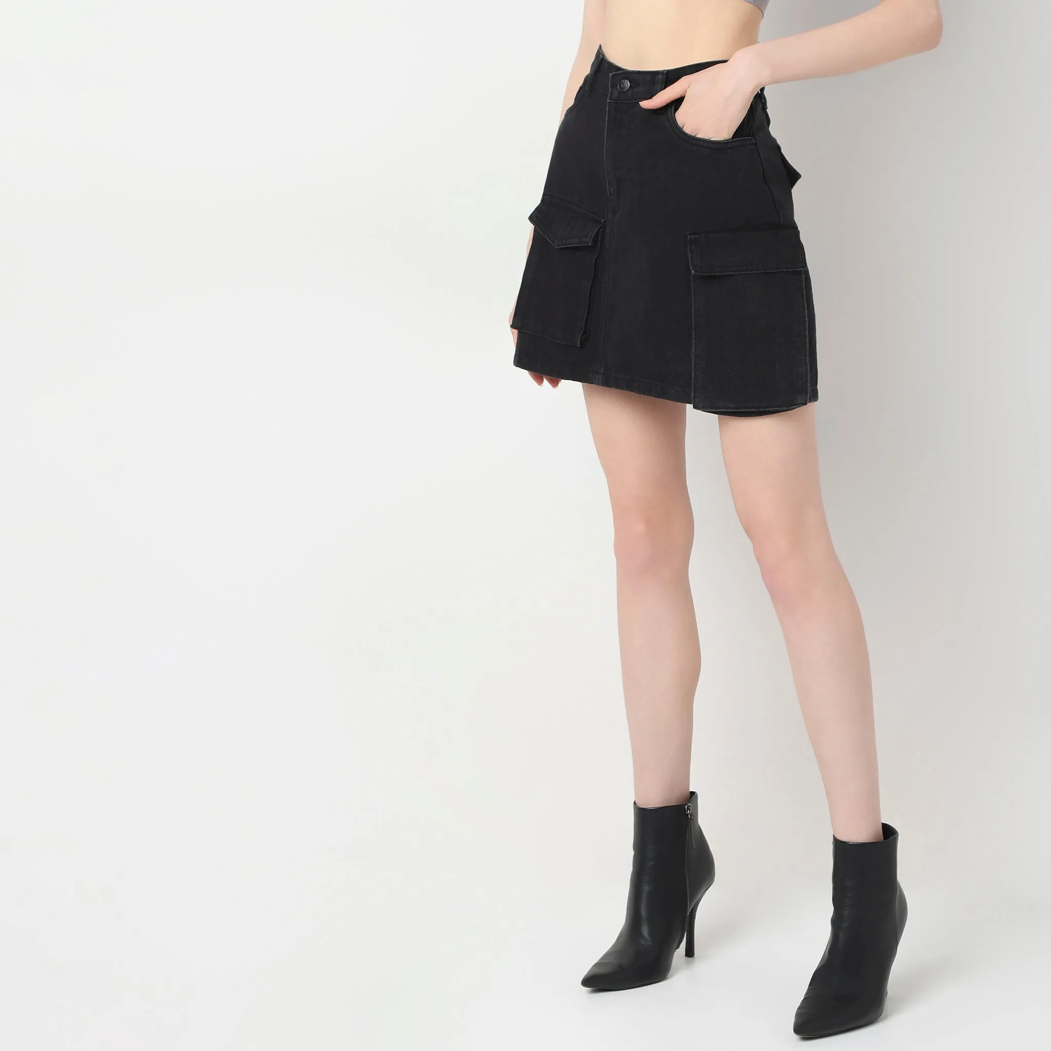 Solid Short Skirt