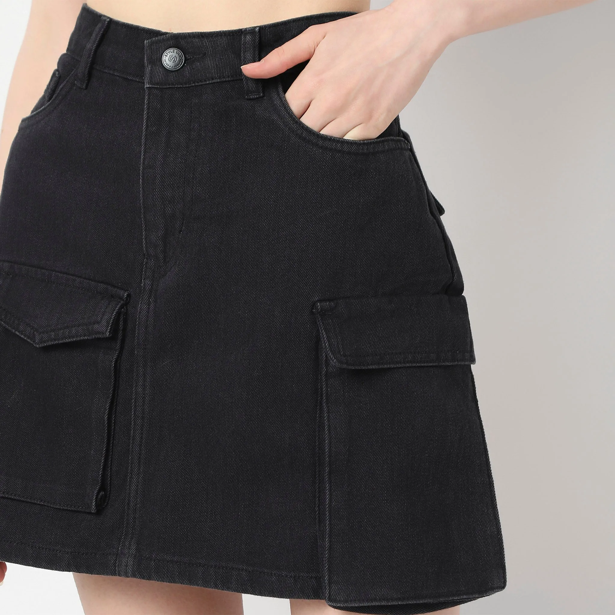 Solid Short Skirt