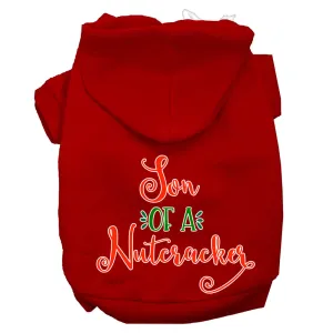 Son Of A Nutcracker Screen Print Dog Hoodie Red Xxl
