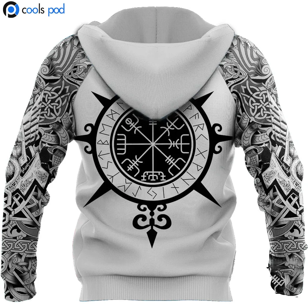 Viking Hoodie Viking Tattoo 3D All Over Printed Hoodies For Men Women Viking Gifts