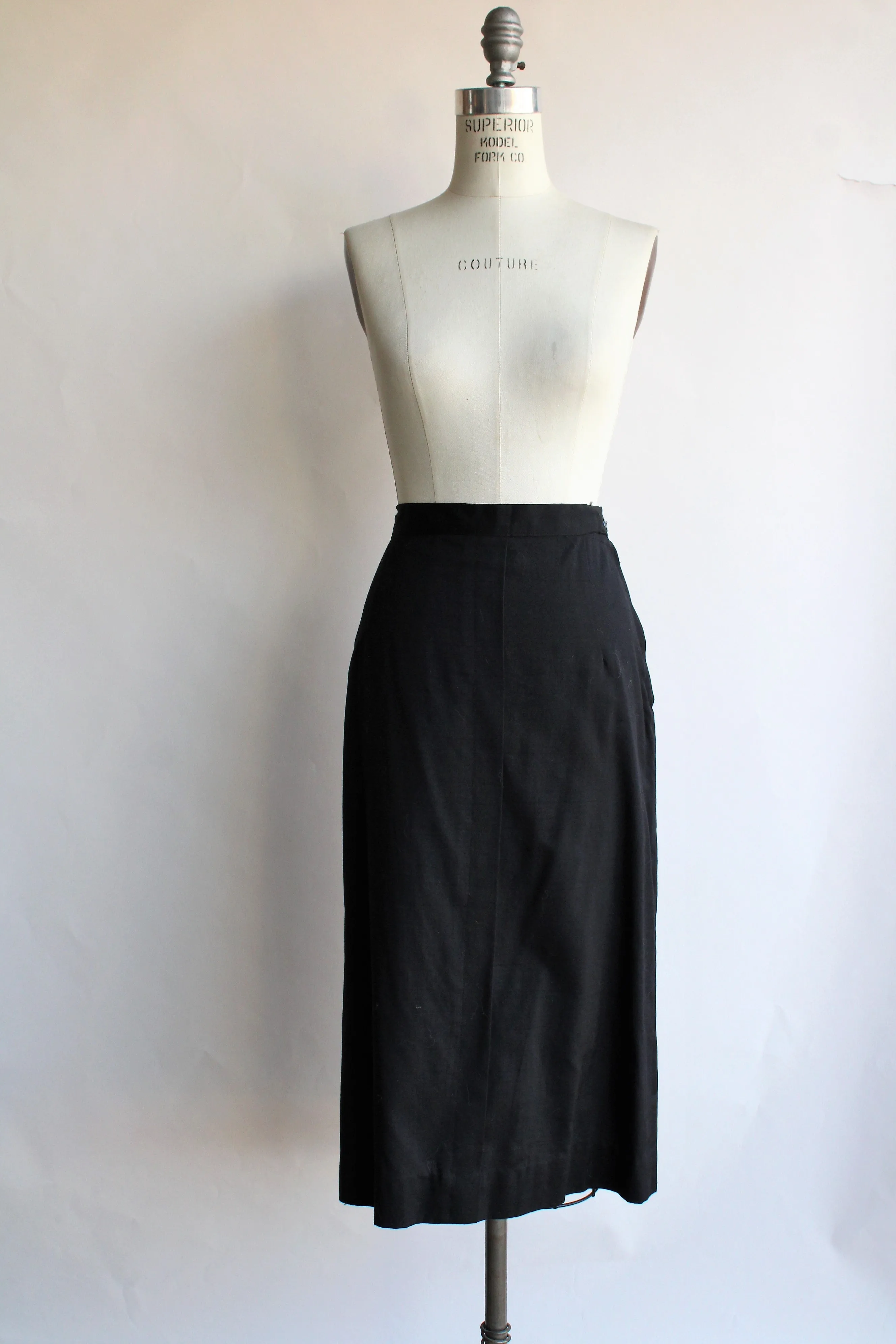 Vintage 1950s Two Piece Black Cotton Suit By Wilshire of Boston