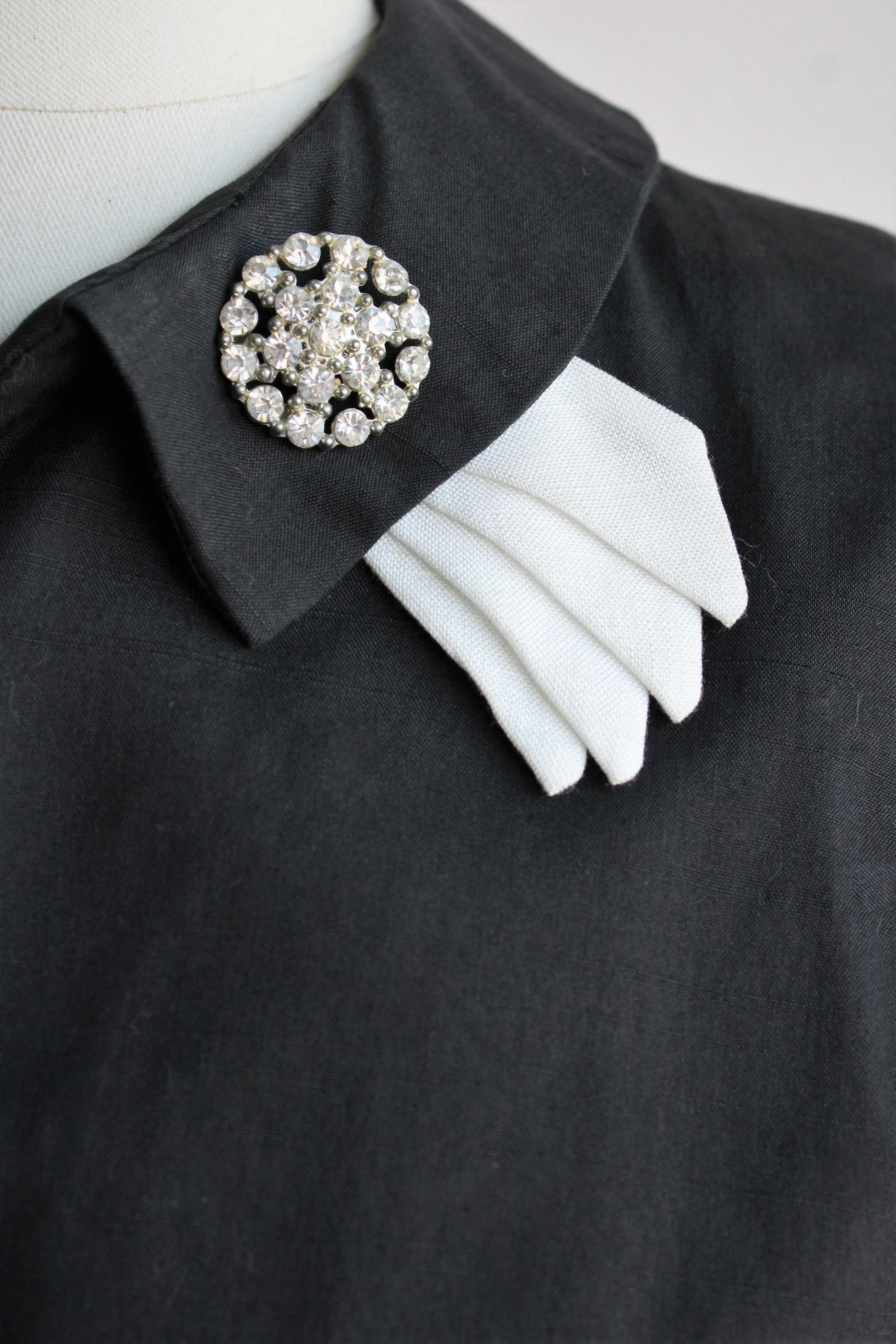 Vintage 1950s Two Piece Black Cotton Suit By Wilshire of Boston