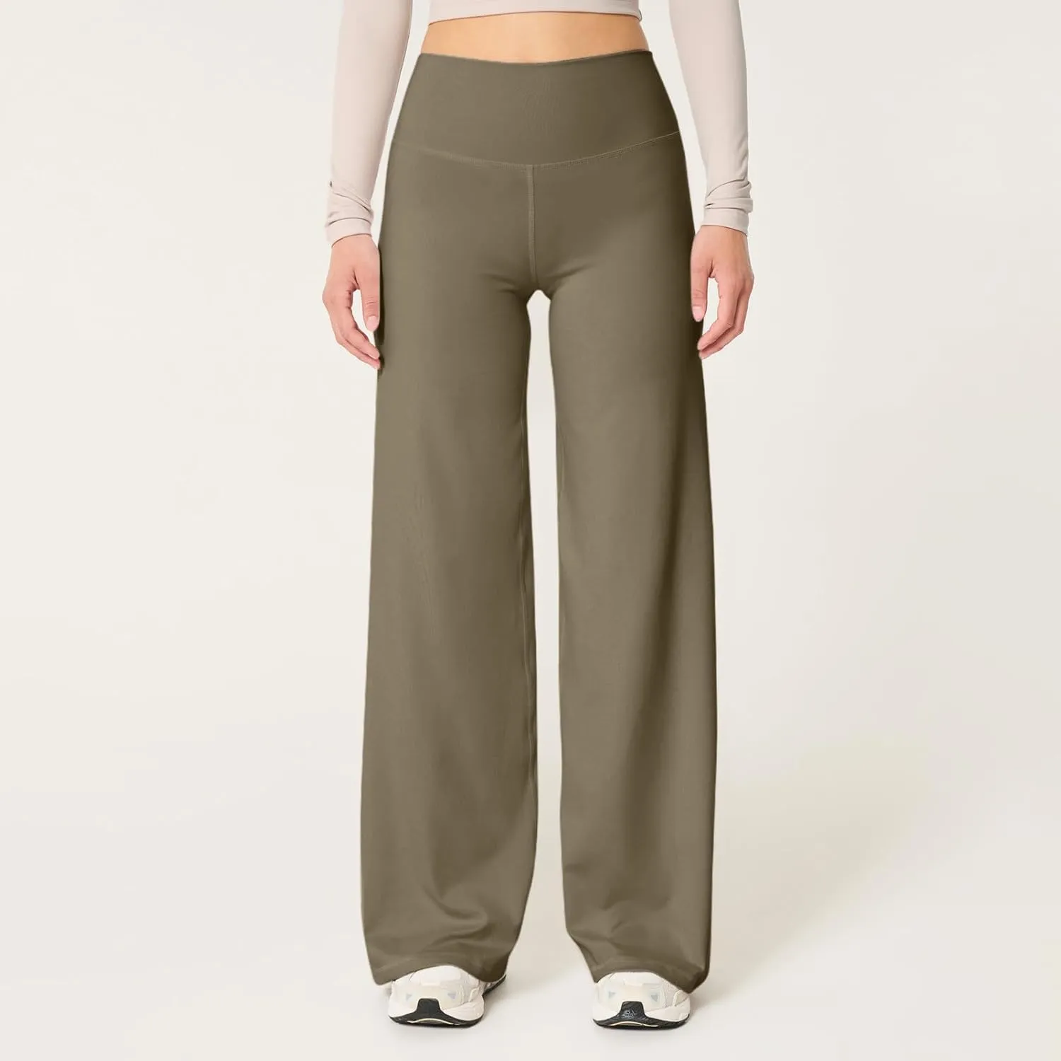 Wide Leg Yoga Pants for Women High Waisted Stretchy Tummy Control Leggings Baggy Athletic Lounge Pants with Pockets