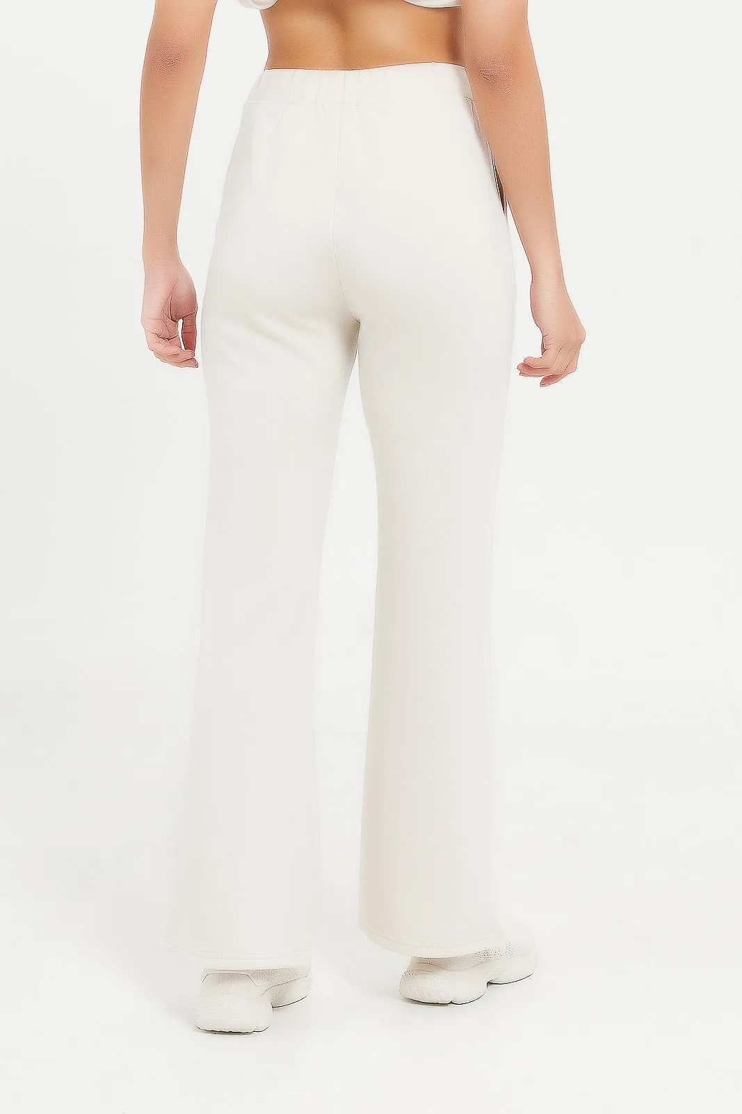 Women Ivory Wide Leg Active Pants
