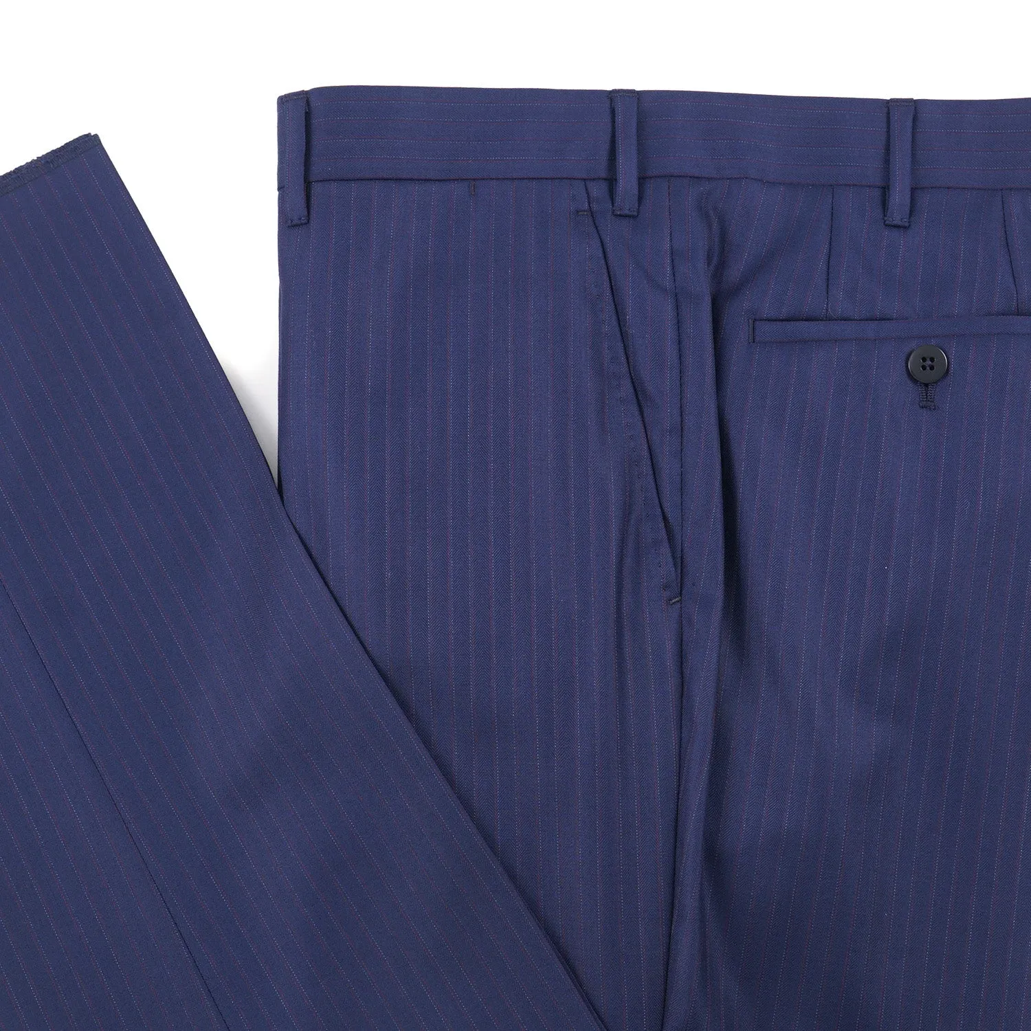 Zilli Navy Blue Stripe Superfine Wool Suit