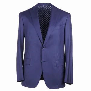 Zilli Navy Blue Stripe Superfine Wool Suit