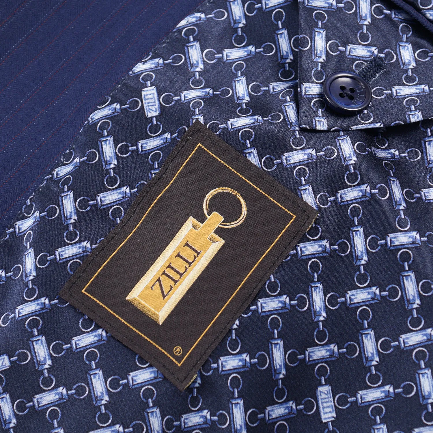 Zilli Navy Blue Stripe Superfine Wool Suit