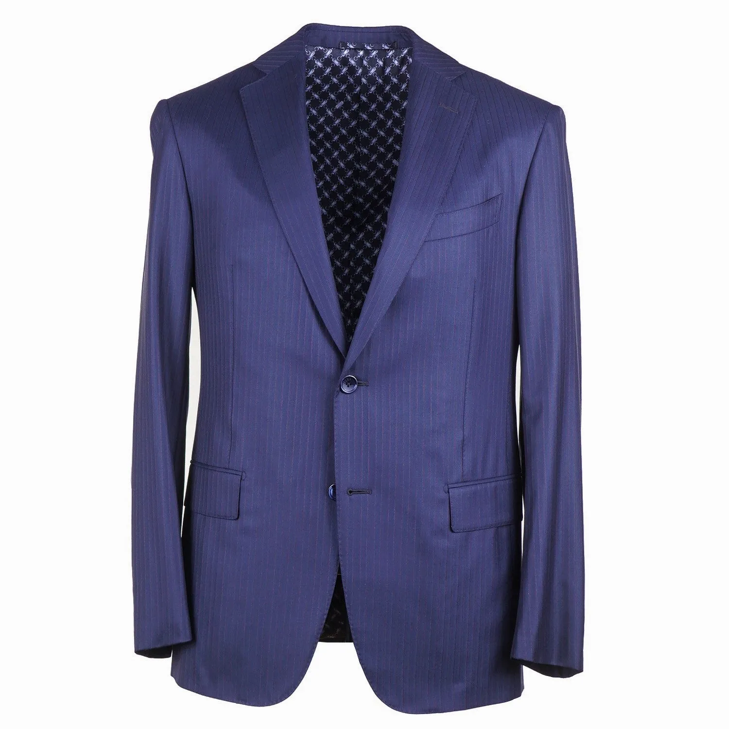 Zilli Navy Blue Stripe Superfine Wool Suit